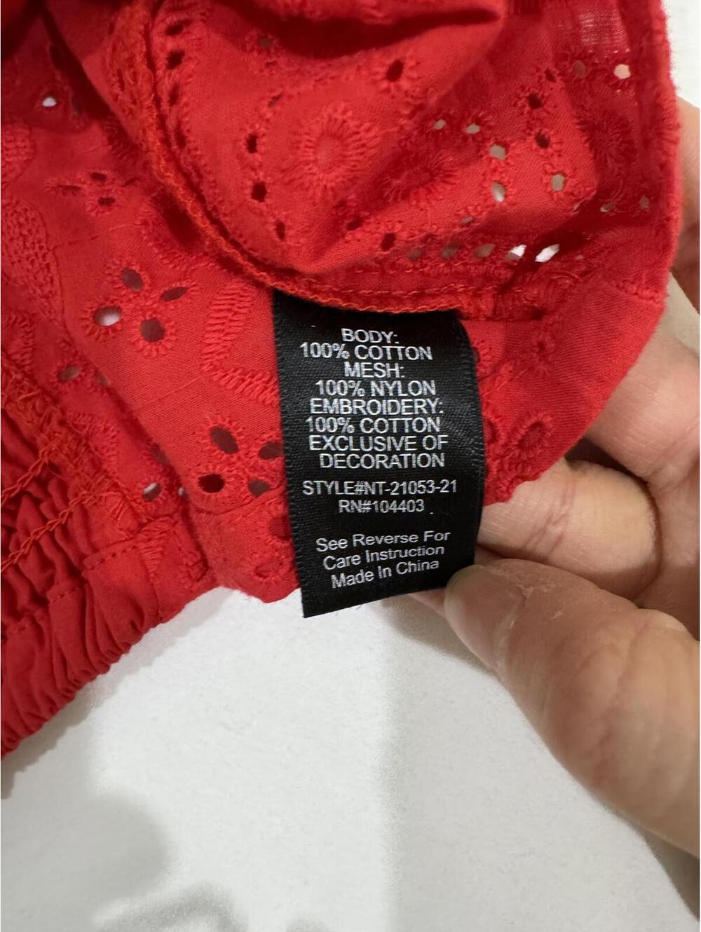 Altar'd State Red Eyelet Embroidered Coquette Cottagecore Ruffle Crop Top Medium - Picture 7 of 7